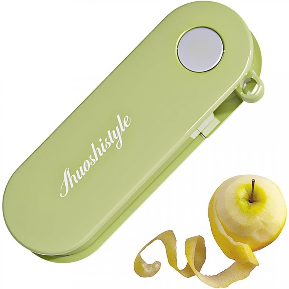 Peeler pentru legume si fructe, 3.6 x 9.1 cm, multifunctional, curatator pliabil, din abs si otel inoxidabil, verde [4]