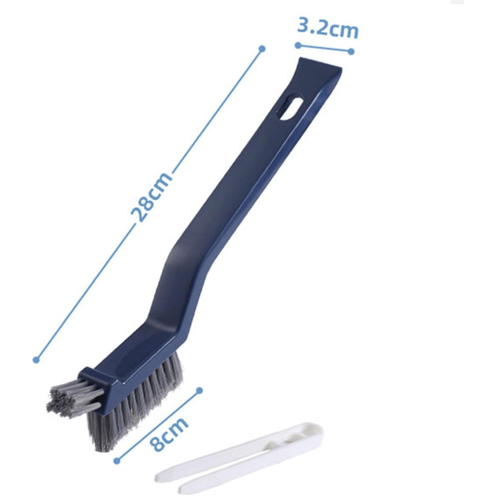 Perie 3in1 de curatat podele si rosturi, lungime maner 28 cm, peri din pp, otel si plastic, cleste pentru scame si par inclus, albastru [4]