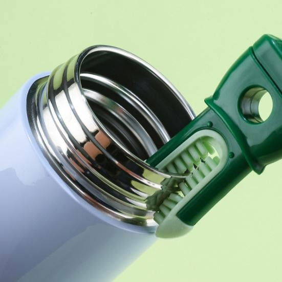 Perie 5 in 1 de curatat pahare, cani, sticle, cu maner lung, accesorii pentru spalarea paielor si capacelor, usor de agatat, 36x7x7cm, verde-alb [7]