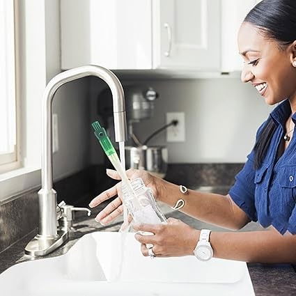 Perie 5 in 1 de curatat pahare, cani, sticle, cu maner lung, accesorii pentru spalarea paielor si capacelor, usor de agatat, 36x7x7cm, verde-alb [6]