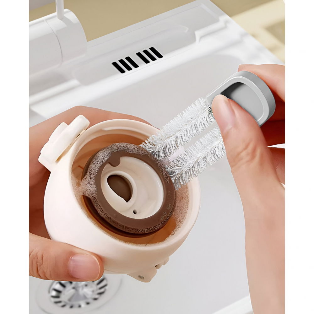 Perie de curatat pahare, cani, sticle, cu maner lung si burete, accesorii pentru spalarea paielor si capacelor, usor de agatat, 27.5x11.4x6cm, alb [8]