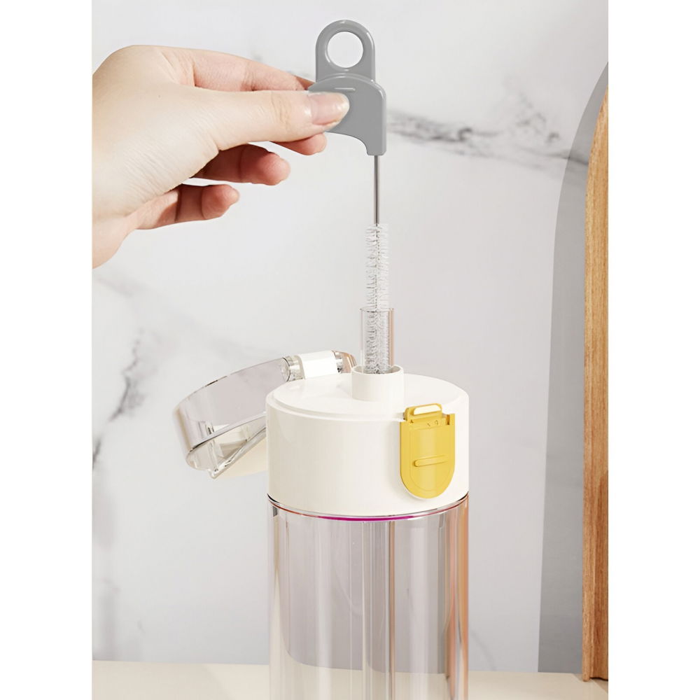 Perie de curatat pahare, cani, sticle, cu maner lung si burete, accesorii pentru spalarea paielor si capacelor, usor de agatat, 27.5x11.4x6cm, alb [9]