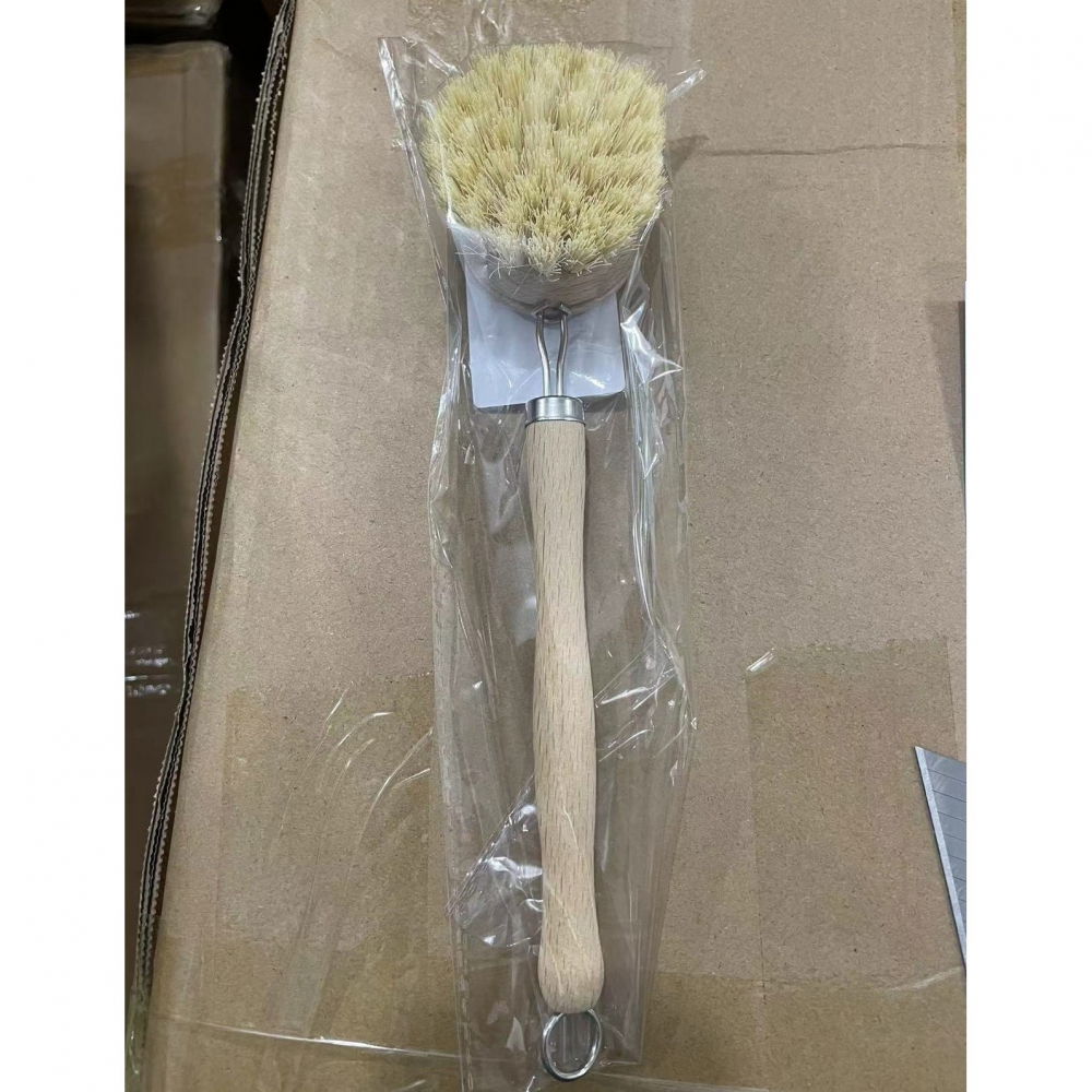 Perie de curatat vase si alimente, din lemn de fag cu coada, 24 x 5.8 cm, perie din sisal, crem [2]