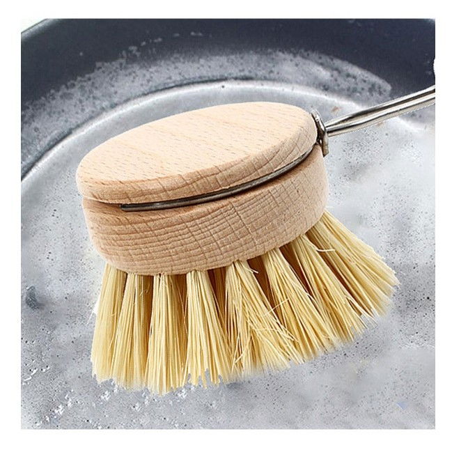 Perie de curatat vase si alimente, din lemn de fag cu coada, 24 x 5.8 cm, perie din sisal, crem [4]