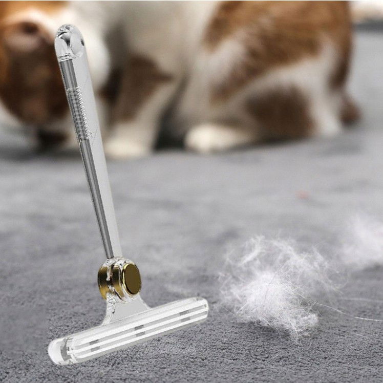 Perie de indepartare a scamelor, pentru haine si par de animale, cu doua fete, manual, multifunctional, 12x14.5 cm, accesoriu pentru casa, alb [8]