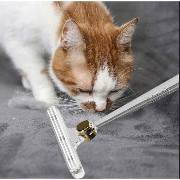 Perie de indepartare a scamelor, pentru haine si par de animale, cu doua fete, manual, multifunctional, 12x14.5 cm, accesoriu pentru casa, alb [7]