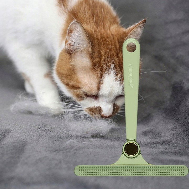 Perie de indepartare a scamelor, pentru haine si par de animale, cu doua fete, manual, multifunctional, 12x14.5 cm, accesoriu pentru casa, verde [9]