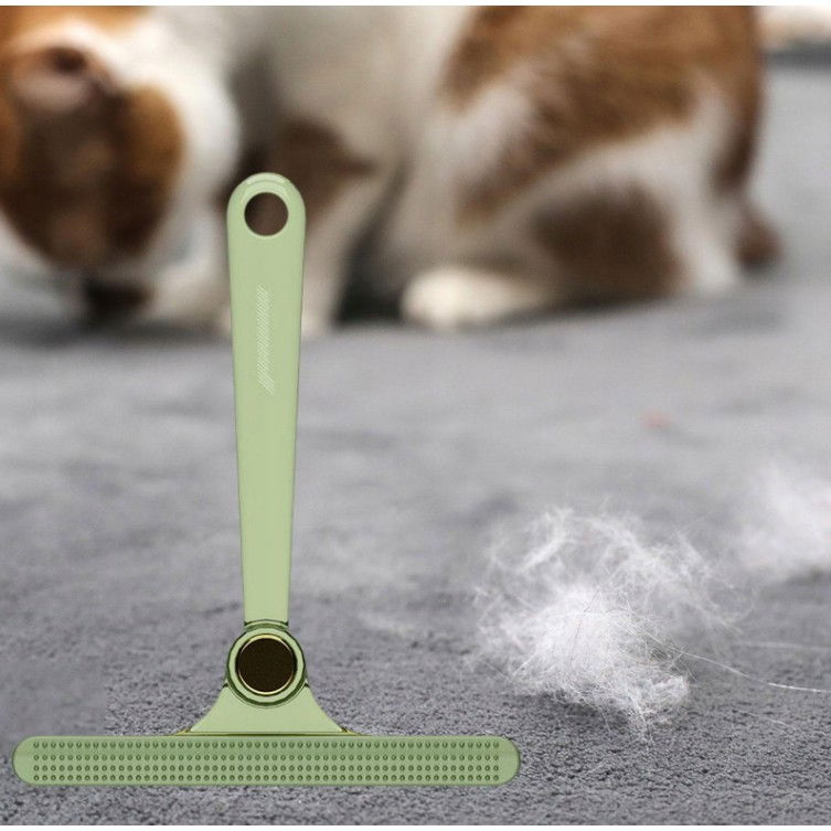 Perie de indepartare a scamelor, pentru haine si par de animale, cu doua fete, manual, multifunctional, 12x14.5 cm, accesoriu pentru casa, verde [12]