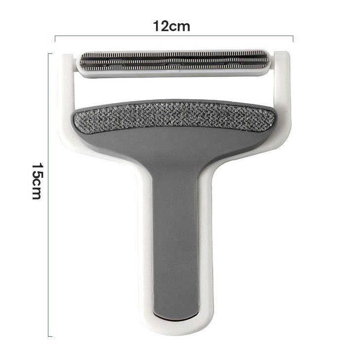Perie de indepartarea a parului si scamelor, 12 x 15 cm, maner confortabil, alb/gri [7]
