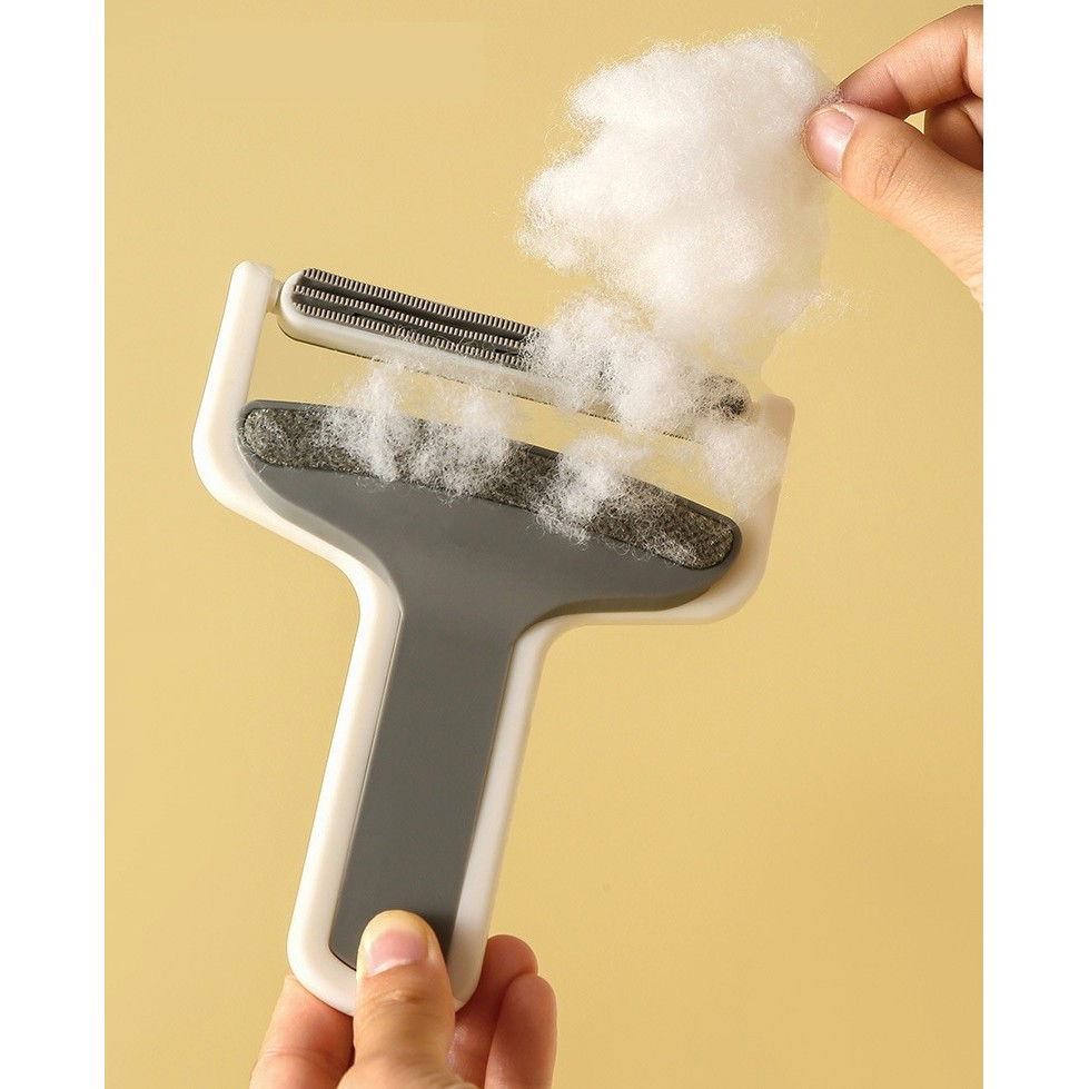 Perie de indepartarea a parului si scamelor, 12 x 15 cm, maner confortabil, alb/gri [3]