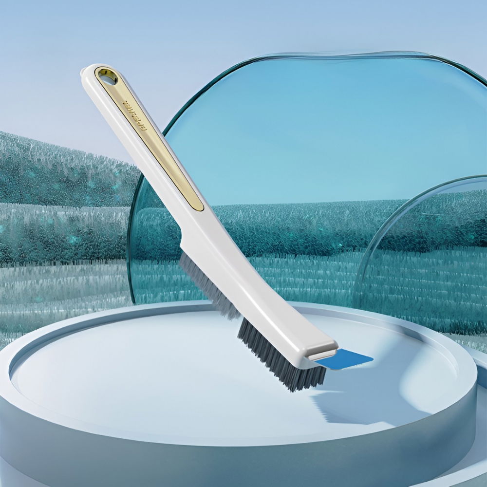 Perie de sarma pentru bucatarie, din doua bucati, maner lung cu gaura de prindere, peri din otel, anti-reziduu, anti-murdarie, 24.5x2.7x6.7cm, alb [10]