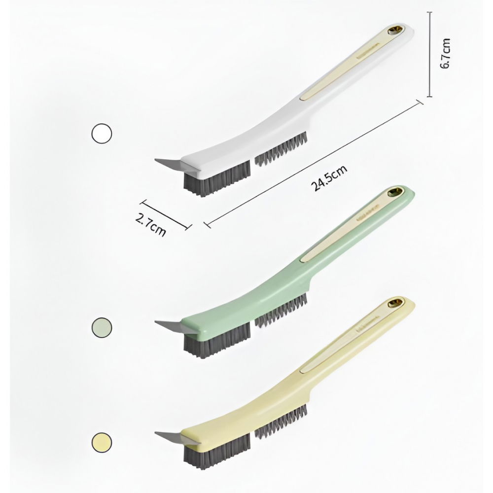 Perie de sarma pentru bucatarie, din doua bucati, maner lung cu gaura de prindere, peri din otel, anti-reziduu, anti-murdarie, 24.5x2.7x6.7cm, galben [2]