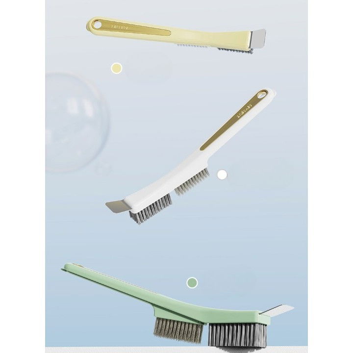 Perie de sarma pentru bucatarie, din doua bucati, maner lung cu gaura de prindere, peri din otel, anti-reziduu, anti-murdarie, 24.5x2.7x6.7cm, verde [6]