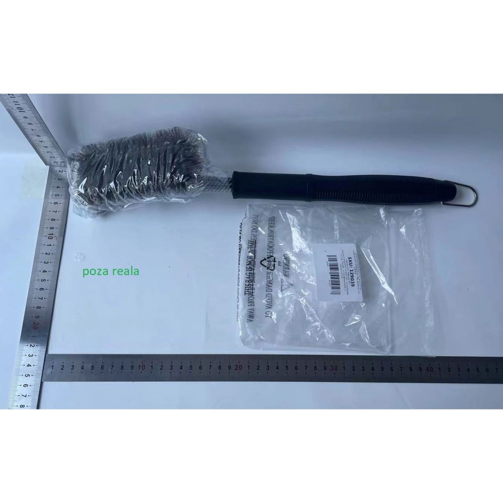 Perie de sarma pentru gratar, maner 45 cm, din otel inoxidabil, 45x7x10,  negru [2]
