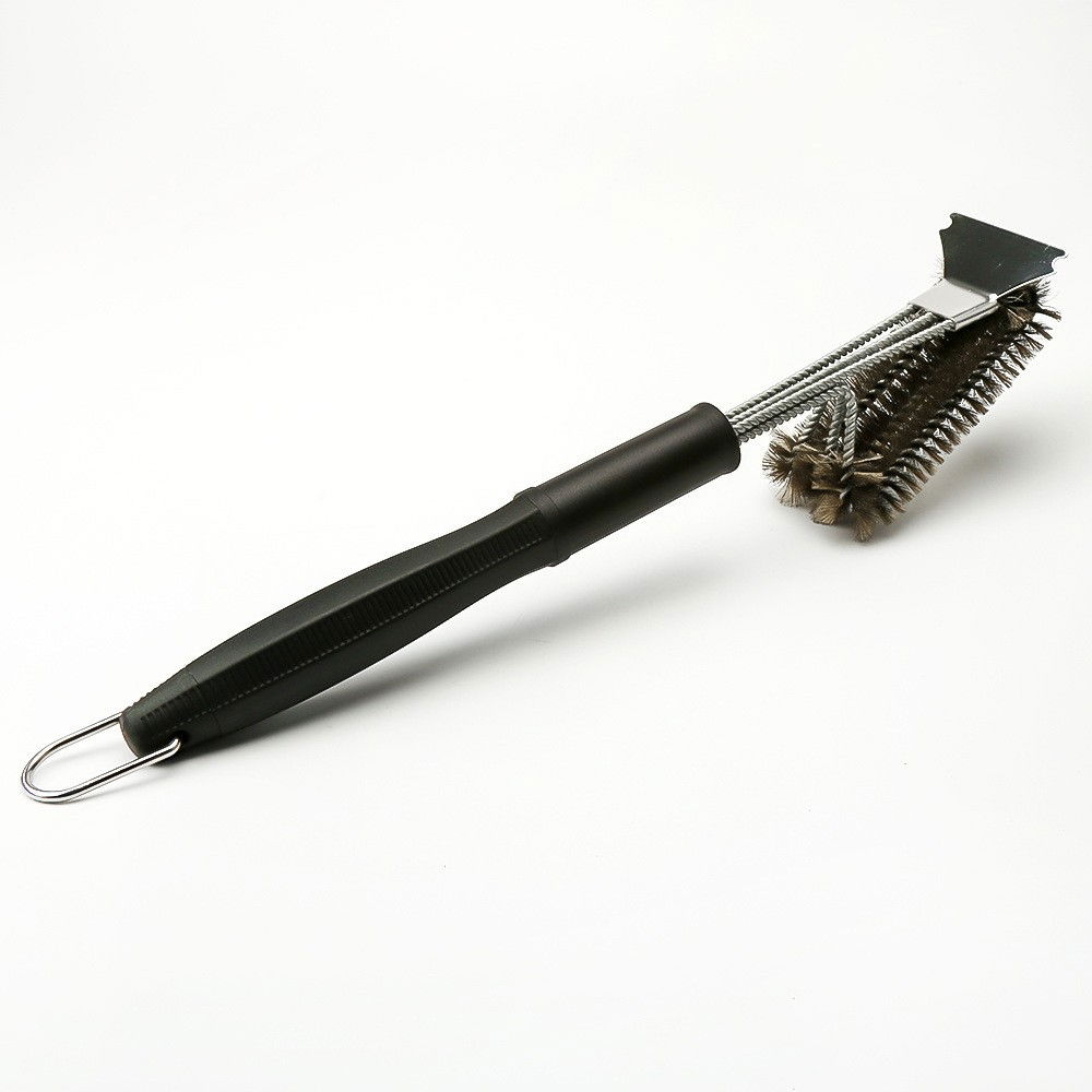 Perie de sarma pentru gratar, maner 45 cm, din otel inoxidabil, 45x7x10,  negru [5]
