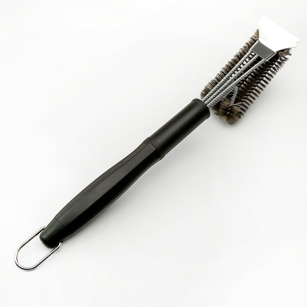 Perie de sarma pentru gratar, maner 45 cm, din otel inoxidabil, 45x7x10,  negru [3]