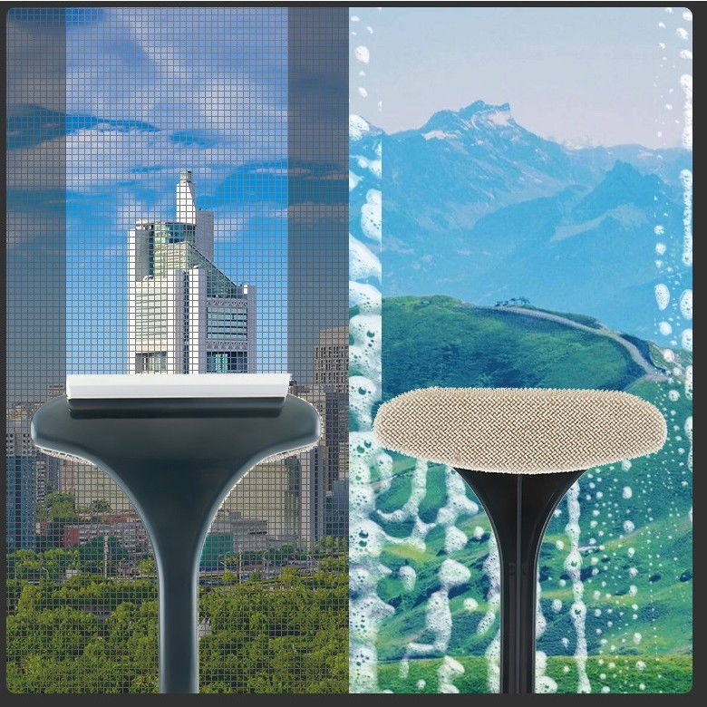 Perie de spalat si curatat geamuri, pentru plase si suprafete diverse, 46x16x5 cm, verde-galben [9]