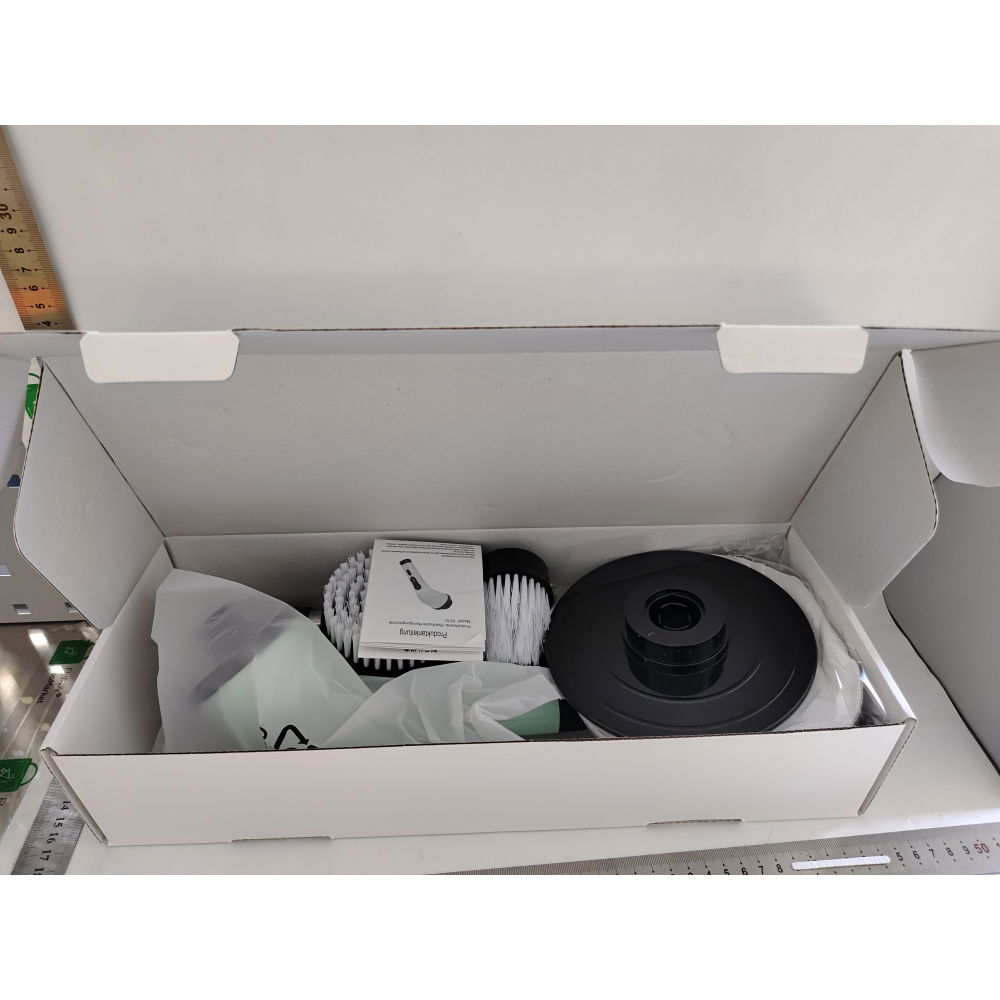 Perie electrica de curatare, pentru gresie, baie, bucatarie, 25x20x9.5 cm, cu 6 capete, maner extensibil detasabil 84-127cm, incarcare usb-type c, rotire 360 de grade, 3000 mah, culoare: verde [2]