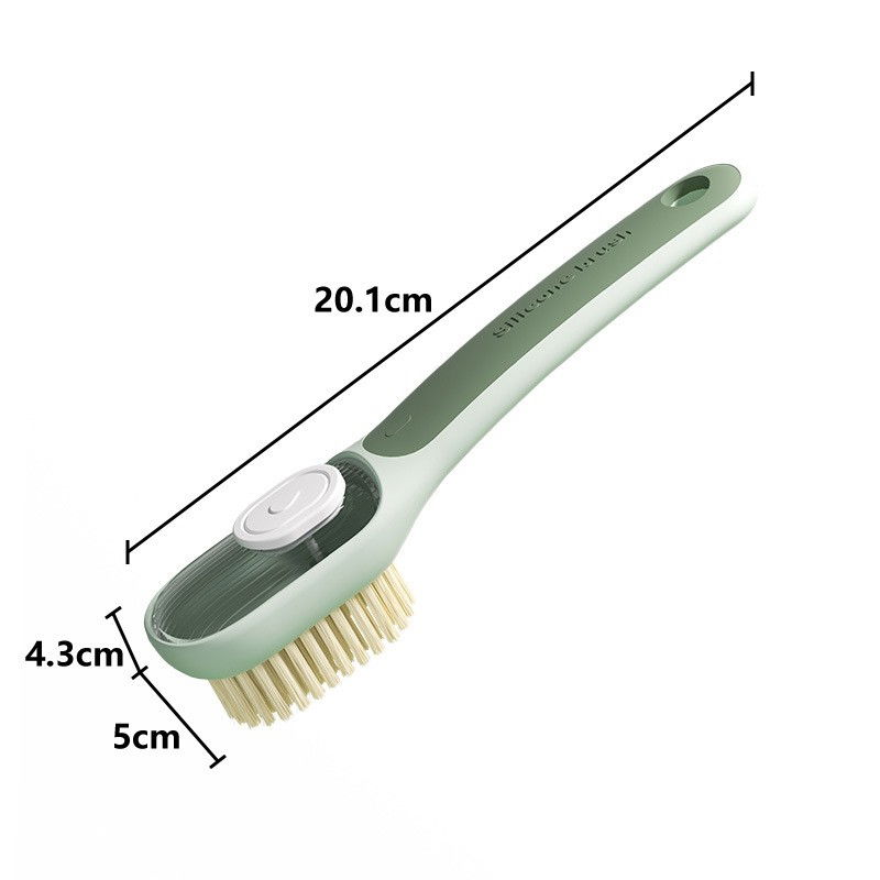 Perie multifunctionala 2 in 1, perie densa/perie din piele de caprioara, cu recipient lichid, maner lung, 20.1x 4.3 x 5 cm, verde [6]