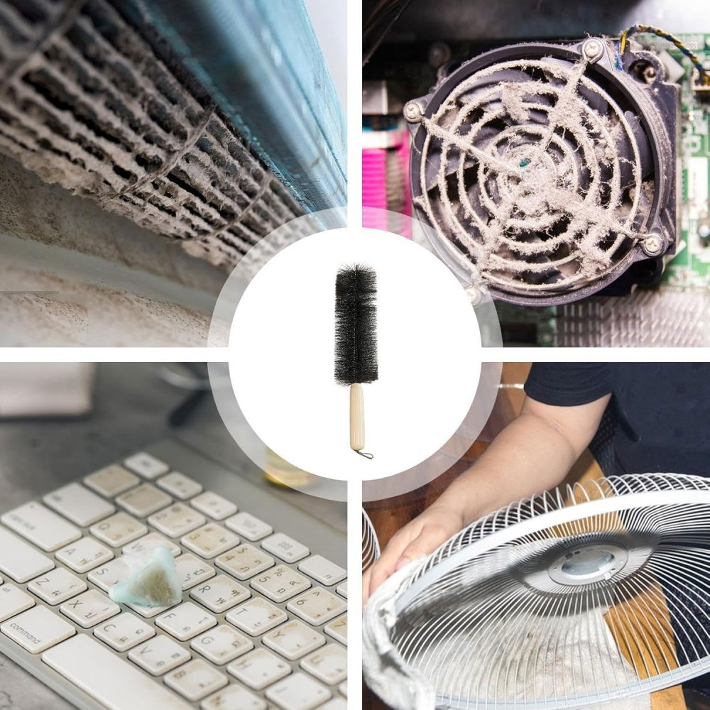 Perie multifunctionala 2in1, de curatare a prafului, 38 x 11 cm, perie si burete, crem [7]