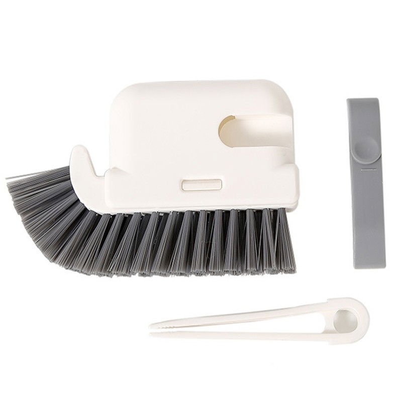 Perie multifunctionala 3 in 1 de curatare, pentru bucatarie, vesela, geamuri, cap detasabil, 9x15x2.5 cm, gri [3]