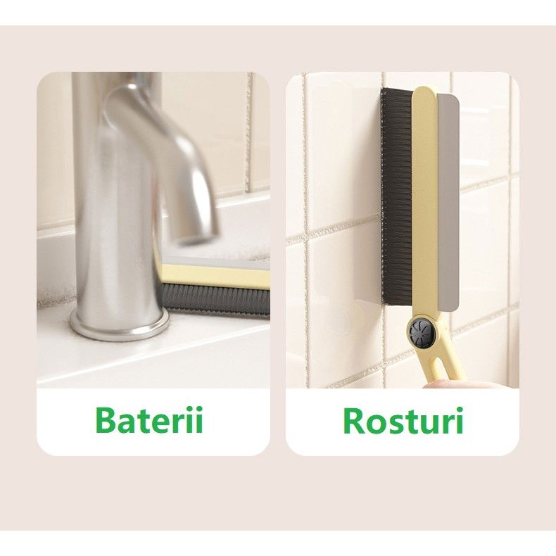 Perie multifunctionala si stergator, pentru spatii greu accesibile, 24.7 x 4.5 cm, alb [3]