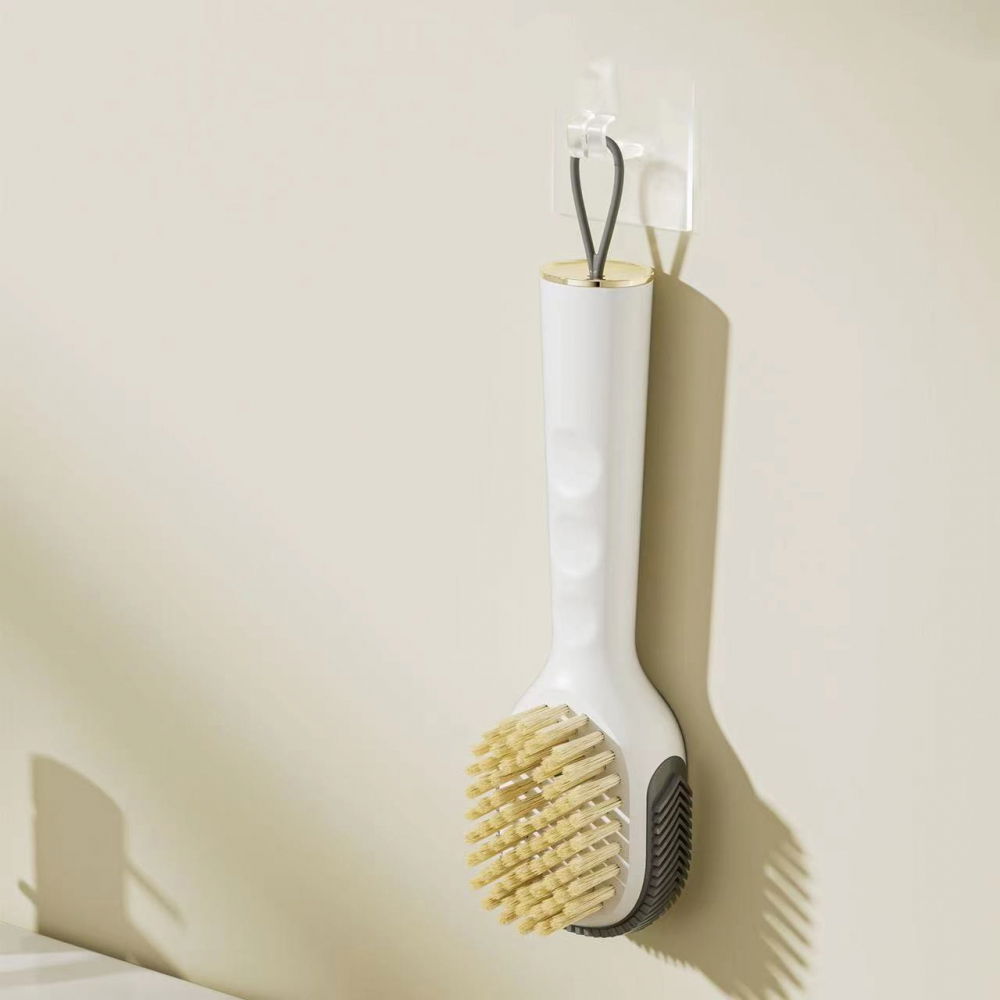 Perie pentru curatare incaltaminte cu recipient pentru detergent, perie multifunctionala pentru incaltaminte si lenjerie, cu peri moi, fara deteriorare, 22x6x4 cm, culoare alb [2]