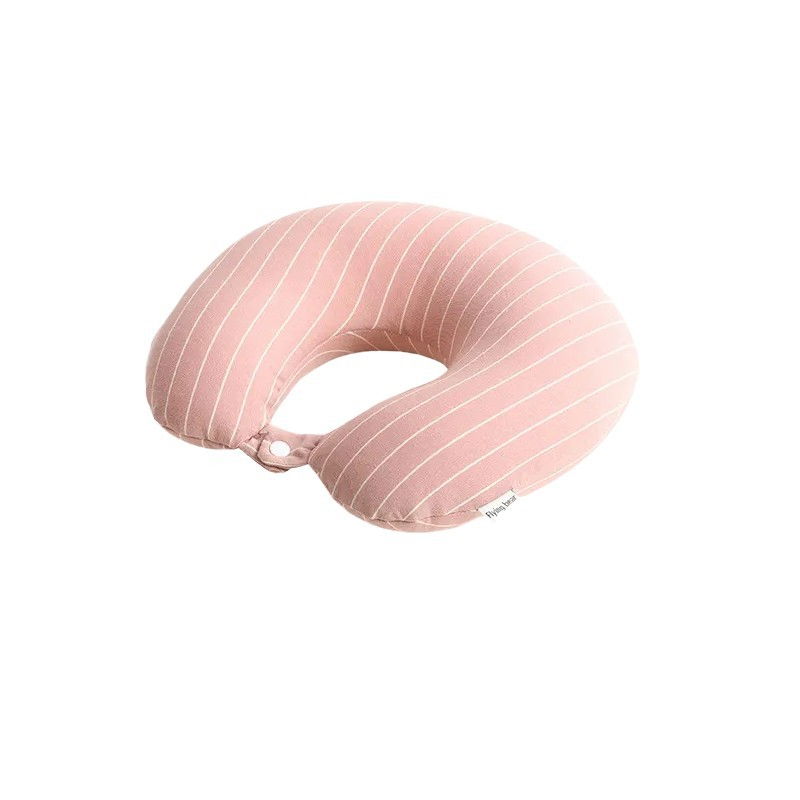 Perna de calatorie , 2 in 1, cu particule de spuma cu memorie, roz [7]