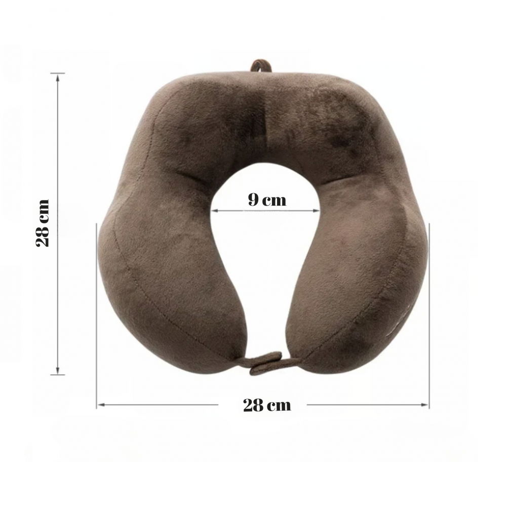 Perna de calatorie, pentru gat, din bumbac, cu 4 cocoase, ajustabila, maro [2]