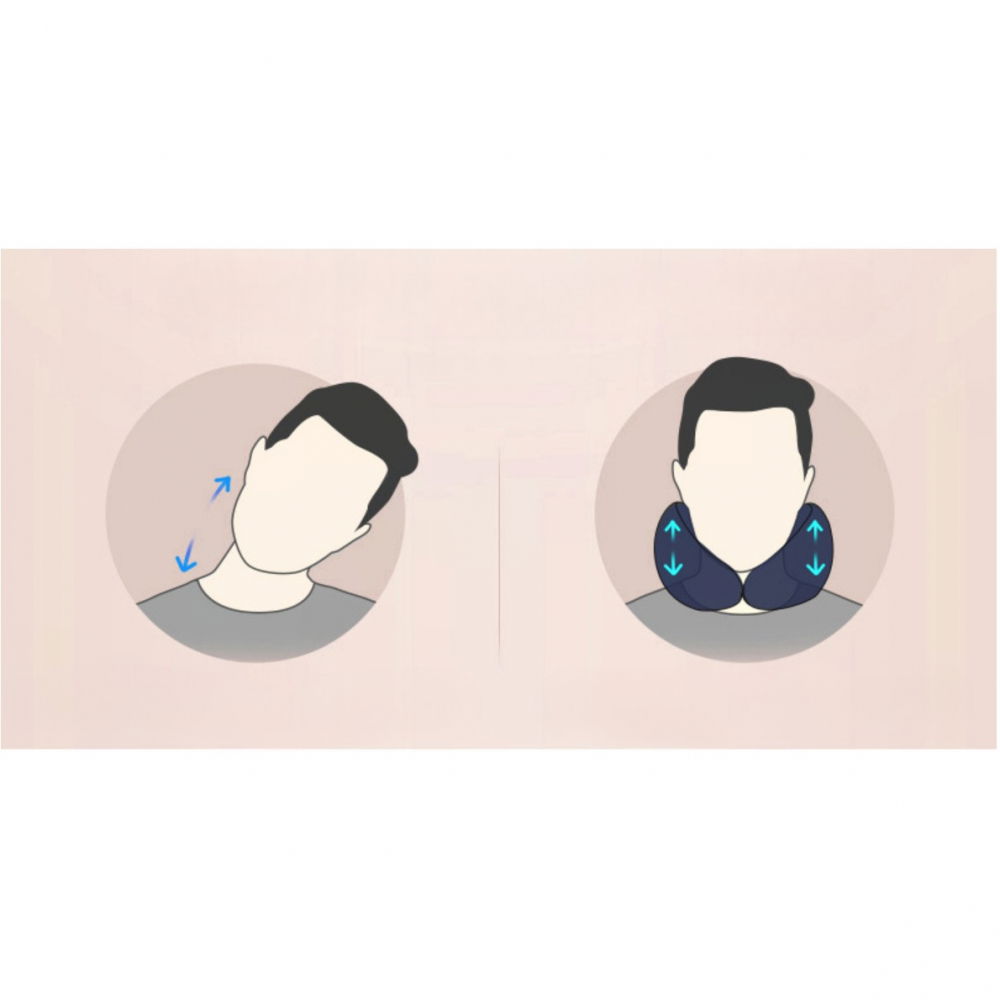 Perna de calatorie, pentru gat, din bumbac, cu 4 cocoase, ajustabila, roz [4]