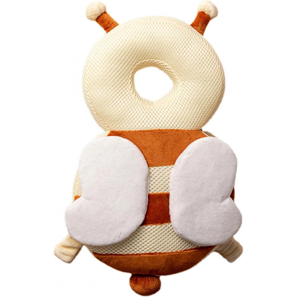 Perna tip rucsac pentru protectia capului, tetiera tip albina, pentru bebelusi, design tip plasa, 33x6x19 cm, 180 g, maro/bej [1]