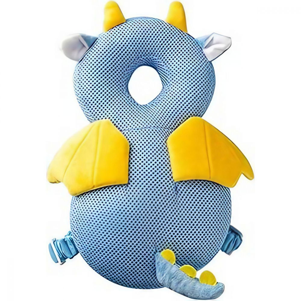 Perna tip rucsac pentru protectia capului, tetiera tip dragon, pentru bebelusi, design tip plasa, 33x6x19 cm, 180 g, albastru [1]