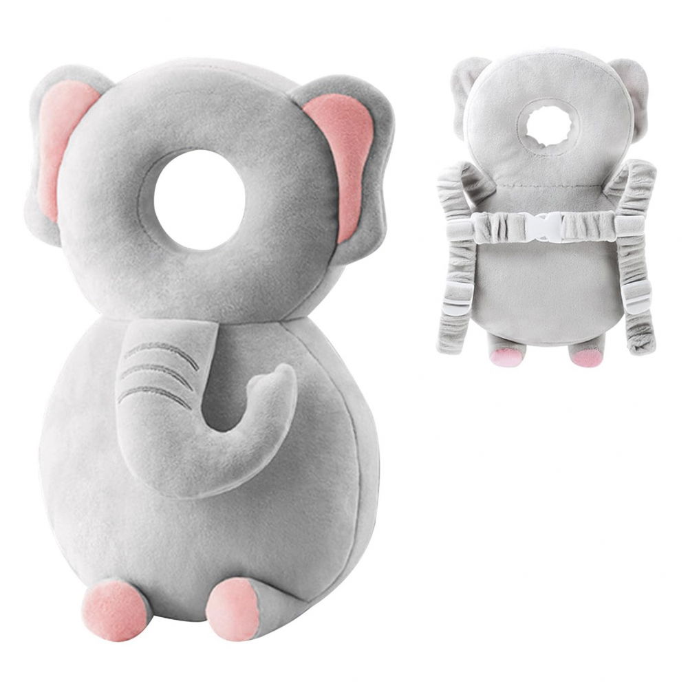 Perna tip rucsac pentru protectia capului, tetiera tip elefant de plus, pentru bebelusi, 33x6x19 cm, 180 g, gri [12]