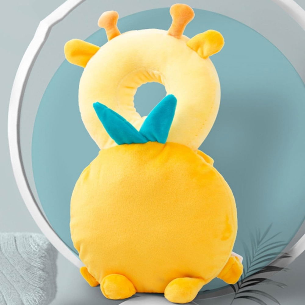 Perna tip rucsac pentru protectia capului, tetiera tip girafa, pentru bebelusi, 33x6x19 cm, 180 g, galben [5]