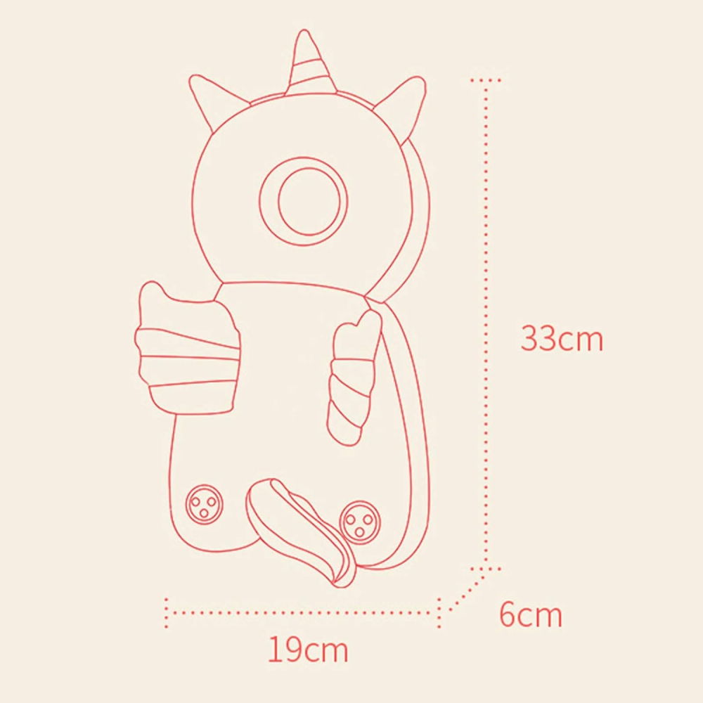 Perna tip rucsac pentru protectia capului, tetiera tip unicorn, pentru bebelusi, 33x6x19 cm, 180 g, albastru [2]