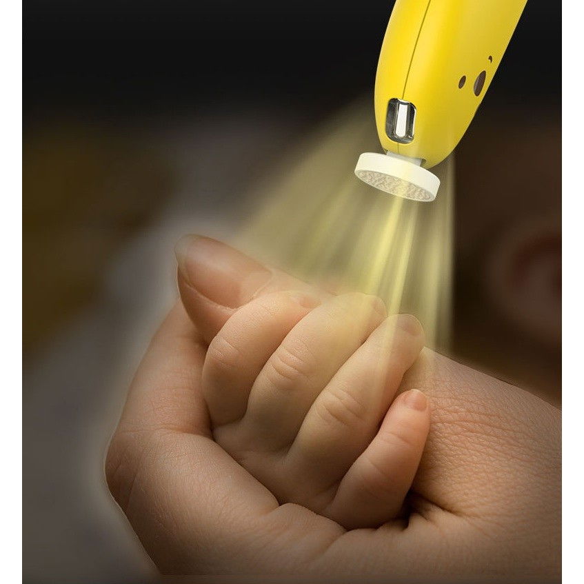 Pila electrica, pentru bebelusi si adulti, din abs, incarcare usb, 6 accesorii, cu lumina led, 8.8 x 4.9 cm, galben [5]