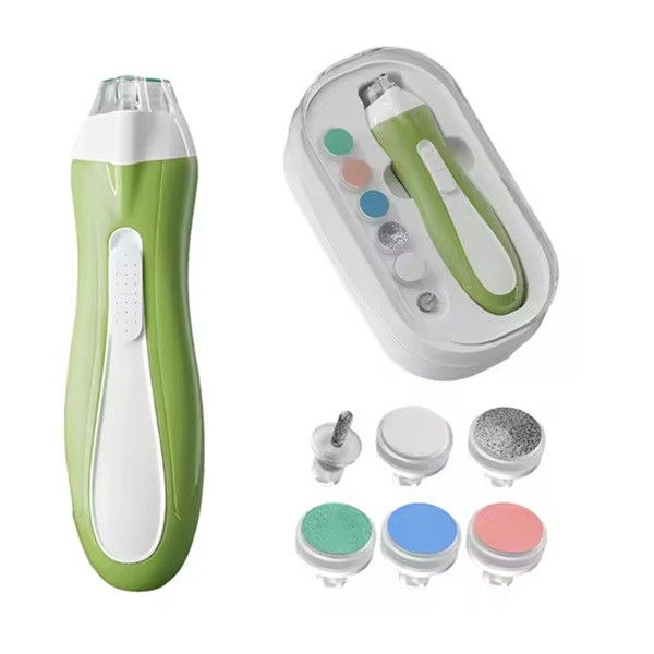 Pila electrica, pentru copii si bebelusi, din abs, 6 accesorii, cu lumina led, 9.5 x 6 x 17 cm, verde [1]