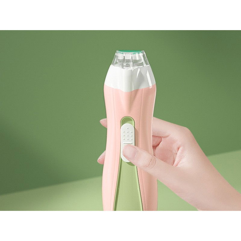 Pila electrica, pentru copii si bebelusi, din abs, 6 accesorii, cu lumina led, 9.5 x 6 x 17 cm, verde/roz [4]