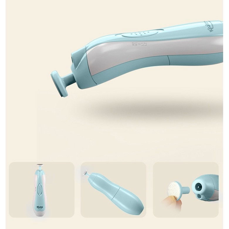 Pila electrica unghii pentru bebelusi, 6 piese, 15 x 4.5 x 3 cm, silentios, 0-3 ani, 4 trepte de viteza, albastru [5]