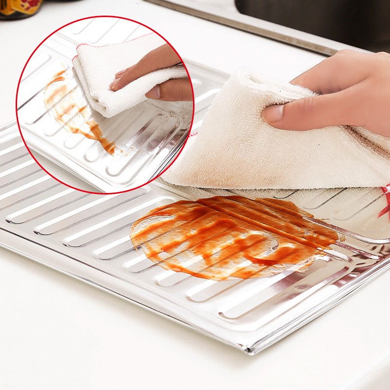 Placa de protectie pentru aragaz, din aluminiu, placa de protectie anti stropi, pliabila, usor de curatat, 32.5 x 84 cm, gri [3]