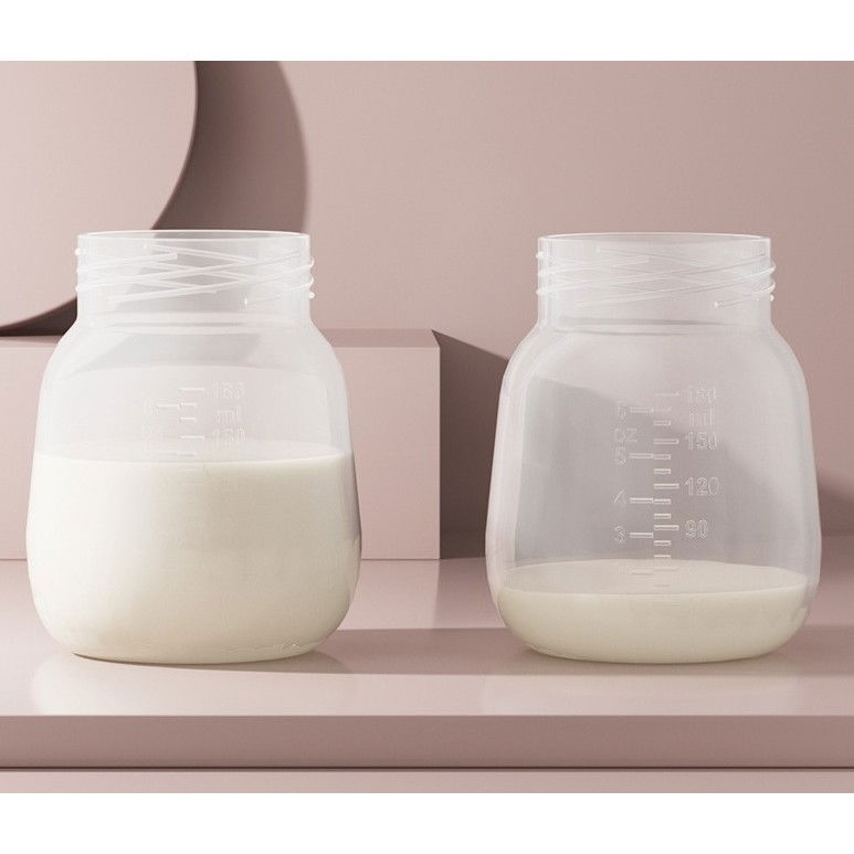 Pompa de san electrica 2 in 1, cu 2 biberoane, capacitate 180 ml, incarcare usb tip c, 1200 mah, 2 moduri, 9 viteze, roz transparent [10]