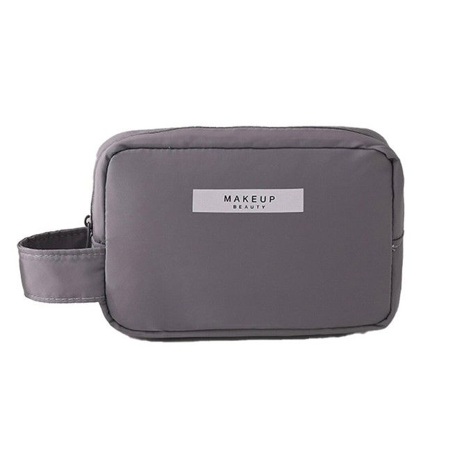 Portfard, cu maner, material impermeabil, pentru cosmetice, 16 x 11 x 7 cm, gri [1]