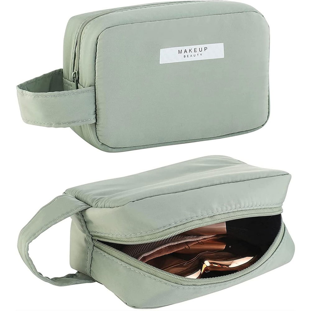 Portfard, cu maner, material impermeabil, pentru cosmetice, 16 x 11 x 7 cm, verde [5]