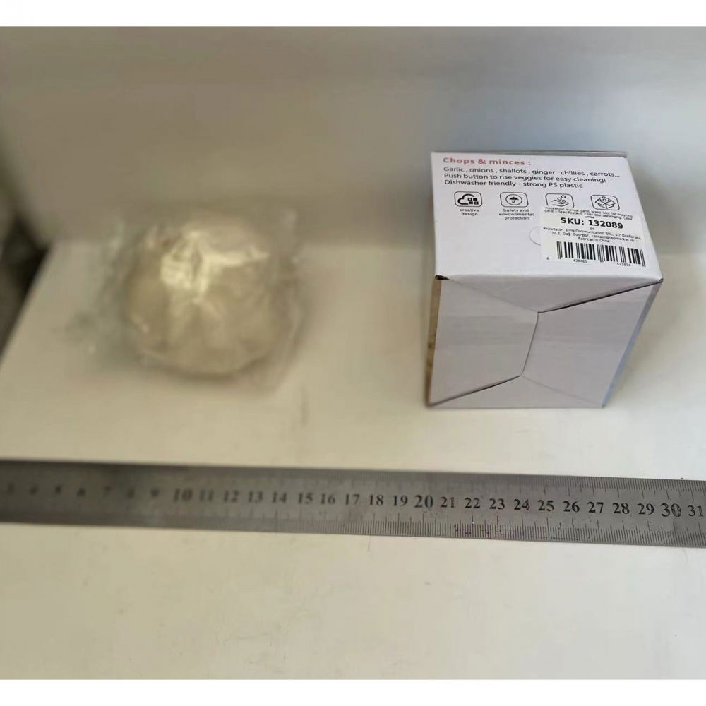 Presa manuala pentru usturoi, model usturoi, 7 x 7.5 cm, din plastic, alb [2]