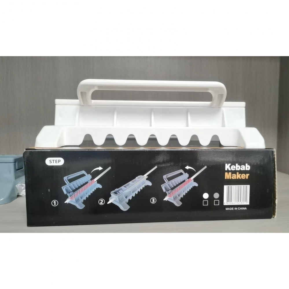 Presa pentru carne, pentru kebab, cu maner, din abs, 29 x 7.5 x 2.6 cm, alb [5]