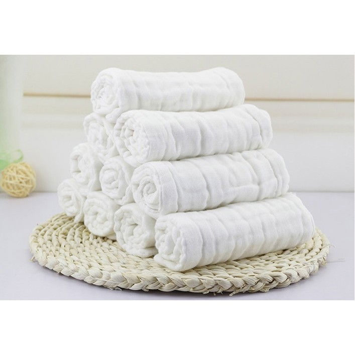 Prosop absorbant, din bumbac, 6 straturi, 30 x 30 cm, alb [6]