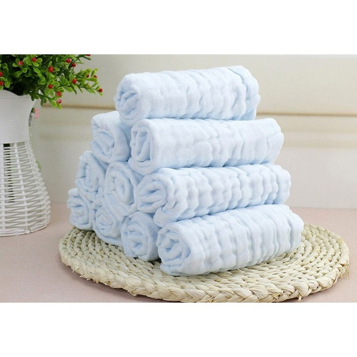 Prosop absorbant, din bumbac, 6 straturi, 30 x 30 cm, albastru [4]