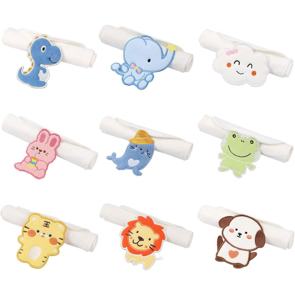 Prosop absorbant, din bumbac, pentru bebelusi, 19x28 cm, model pisica, alb [3]