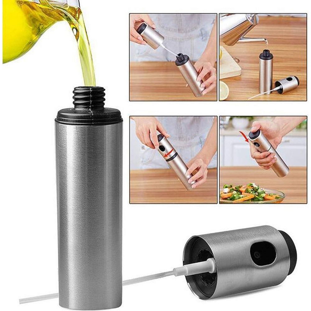 Pulverizator ulei  spray, material otel inoxidabil, manual, 100 ml, 17.7 x 4 cm, argintiu [9]