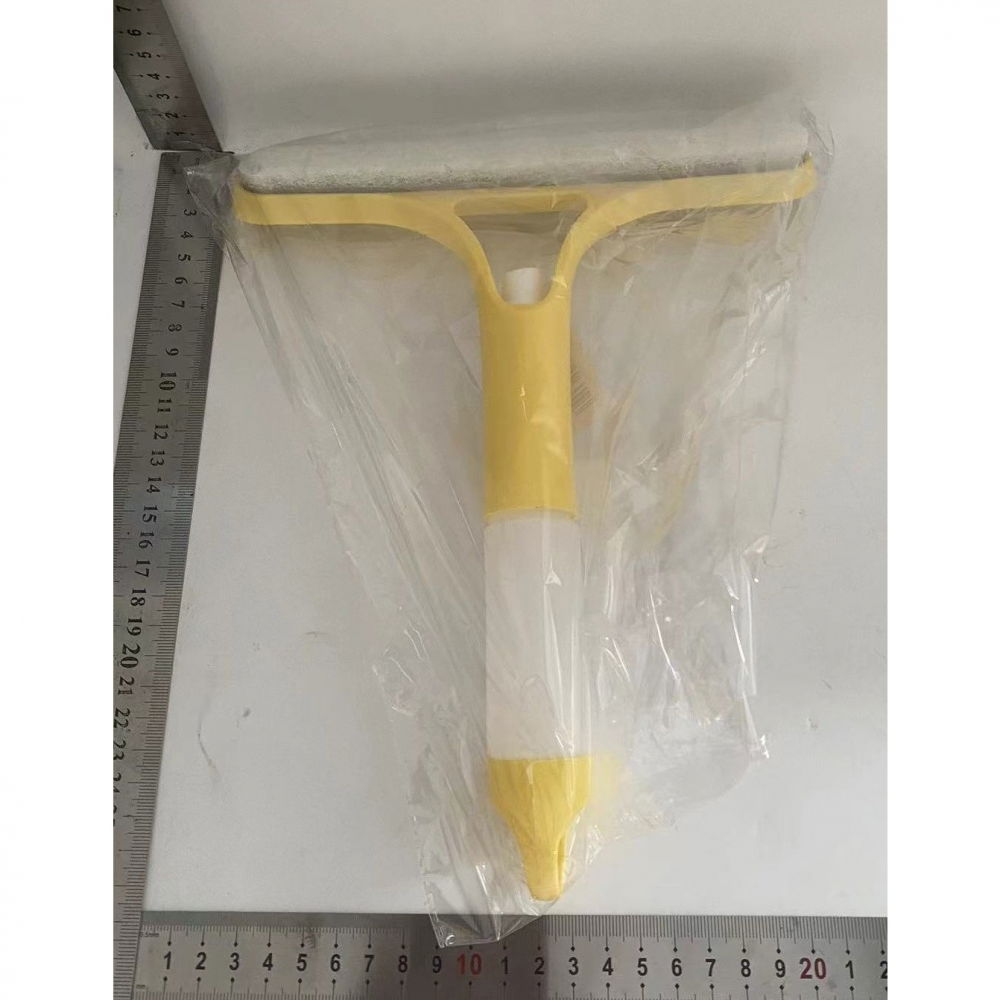 Racleta de curatare 3 in 1, multifunctional, pentru casa si masina, pulverizator de spray, racleta din silicon si burete, 21.5 x 25.7 cm, galben [2]